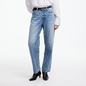 Madewell The Darted Barrel-Leg Jean Dobbins Wash size 28